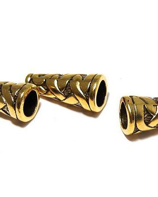 Capacel metalic, auriu antichizat, 8x18 mm