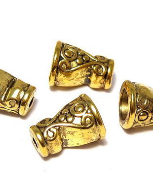 Capacel metalic, auriu antichizat, 7.5x10 mm