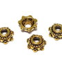 Capacel metalic, auriu antichizat, 5x2 mm - 10 bucati