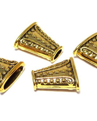 Capacel metalic, auriu antichizat, 18x7 mm