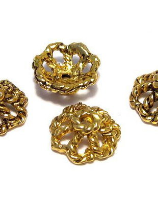 Capacel metalic, auriu antichizat, 9x4 mm