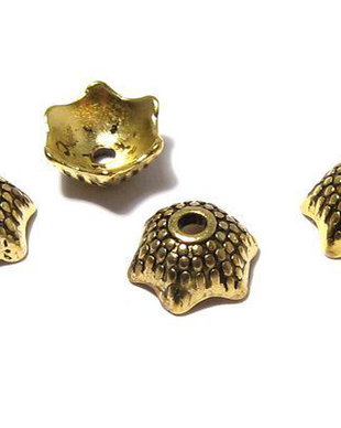 Capacel metalic, auriu antichizat, 8x4 mm