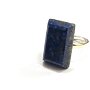 Inel deosebit din Argint 925 si Lapis lazuli dreptunghiular fatetat - IN594 - Inel albastru cu piatra mare, inel reglabil din pietre semipretioase
