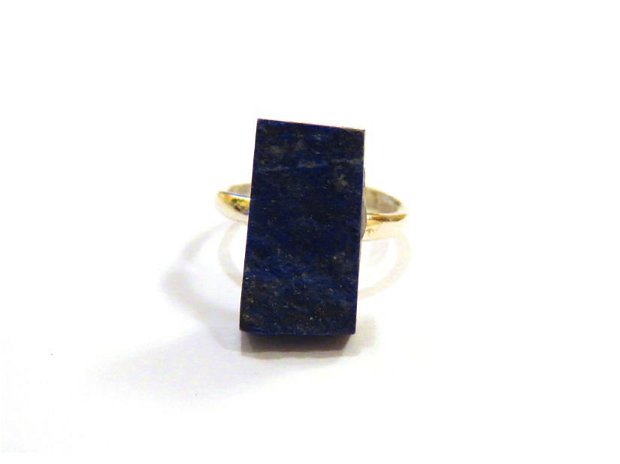 Inel deosebit din Argint 925 si Lapis lazuli druzy dreptunghiular - IN595 - Inel albastru reglabil din pietre semipretioase, cadou deosebit sotie, cadou Craciun / aniversare / 8 martie / Dragobete