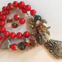RED WINTER-agate Botswana,scoica,murano,zamac