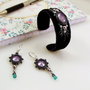 Set bratara si cercei cu perle si cristale Swarovski