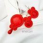 Set soutache rosu cu howlit