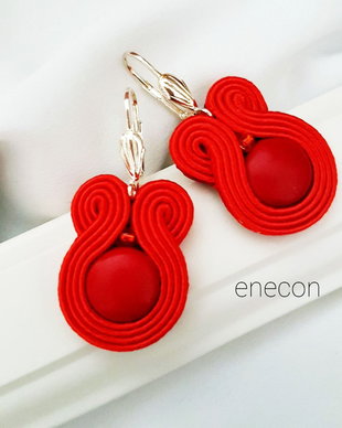 Cercei soutache rosii
