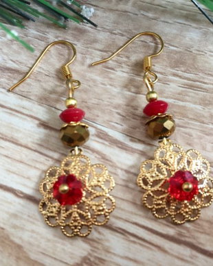 Cercei dantelati cu swarovski