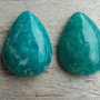 Set 2 cabochoane amazonit rusesc, 25x18 mm