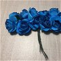 Buchet 12 floricele albastre de hârtie