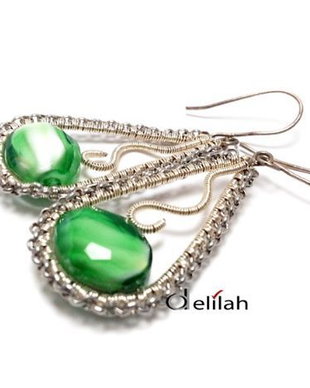 Green Crystals Liana Earrings