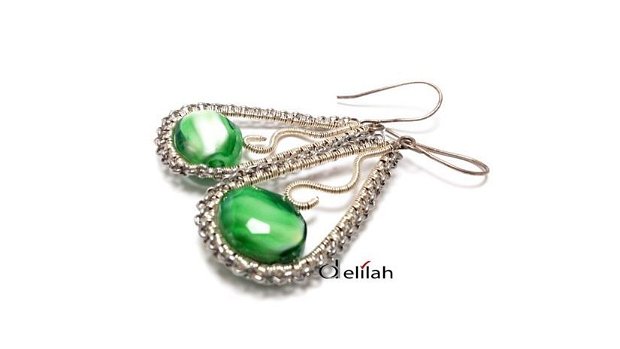 Green Crystals Liana Earrings