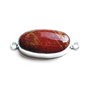 Conector cu jasper in rama simpla argintata
