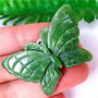 K0593 - Pandantiv, jad lemon sculptat, fluture, 50x31x6mm