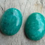 Set cabochoane amazonit rusesc, 25x18 mm