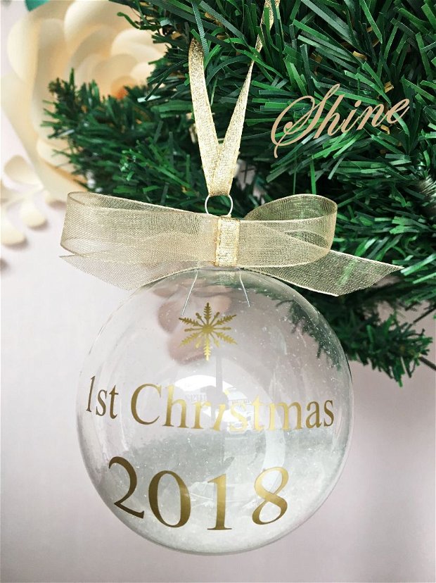 Globuri personalizate "1st Christmas 2018" 8 cm