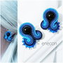 Cercei soutache albastrii cu onix