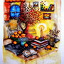 Winter Night - Pictura Originala in acuarela - Nature & Colors Collection