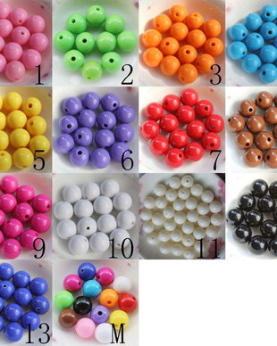 Margele acrilice, culori solide. Margele plastic 5 mm