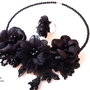 Set colier cu flori textile