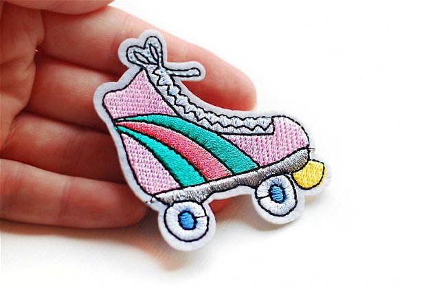 Patch cu broderie  - ROLLERSKATES -  [iron on] - 1 buc