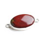 Conector cu jasper in rama simpla argintata