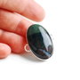 Conector bijuterii -  Bloodstone  montat in rama de alama argintata