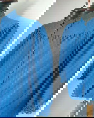 CAMASA RETRO BUMBAC ALBASTRU