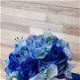 Buchet mireasa cu hortensii artificiale albastre