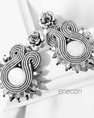 Cercei soutache argintii