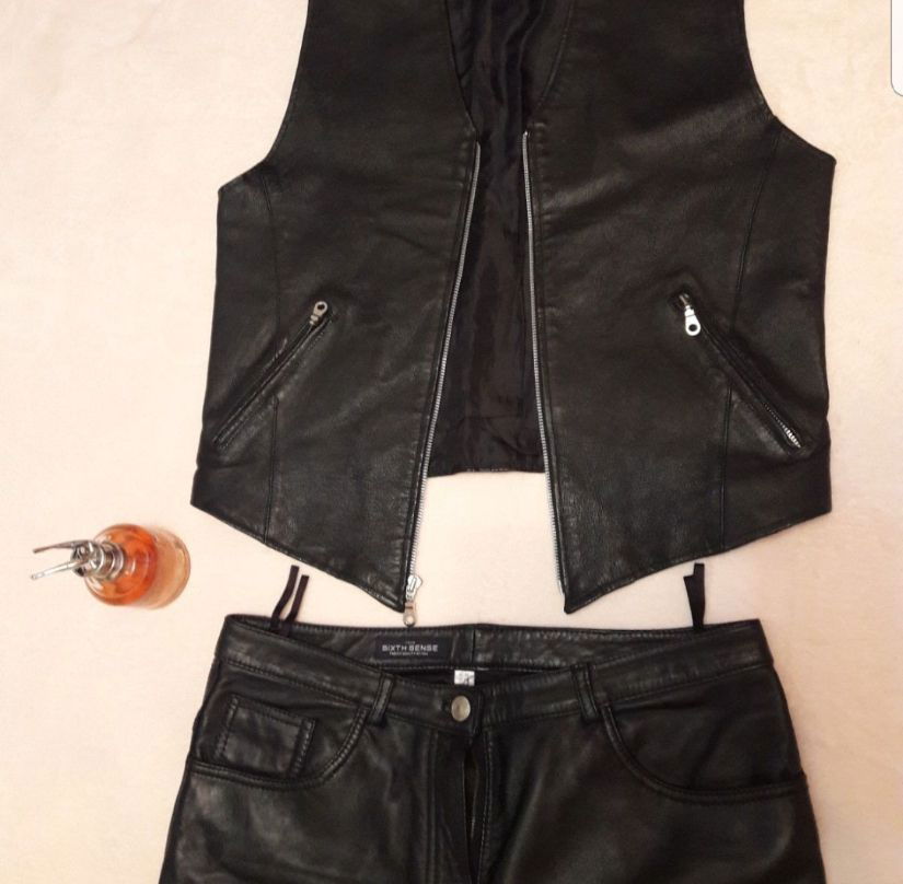 Set biker piele naturală.