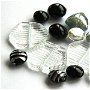 Mix margele Murano cal. a ll-a, Ice Black White, 60 g (cod 2398)