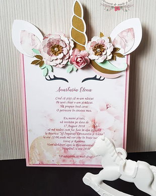 Invitatie botez unicorn