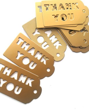 Etichete. Etichete produs.Etichete aurii cu mesajul Thank you