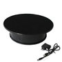 K0596 - Suport, stand, display, electric, rotativ (360), catifea, alimentare baterie R20, cablu USB, adaptor 220V, 2 viteze, negru, alb, 20cm