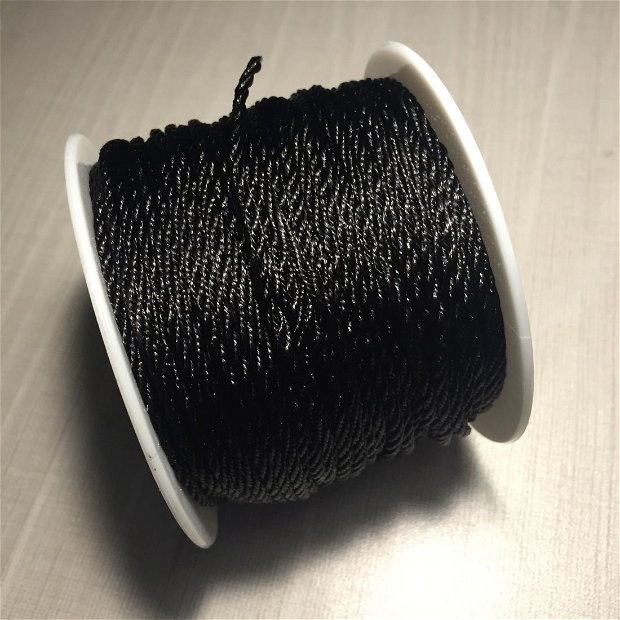1m Șnur negru (2 mm) răsucit