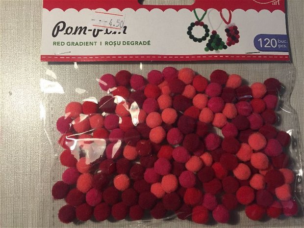 Pom-pom (1 set ) roșu degrade (10mm)