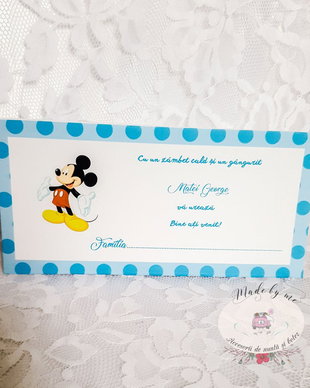 Plic de bani botez Mickey Mouse