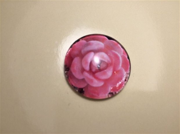 Cabochon (25mm) Floare roz