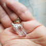 pandantiv unicat din argint 999 si cristal de cuart translucid