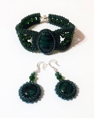 Set bratara si cercei crisocolla