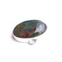 Conector bijuterii -  Bloodstone  montat in rama de alama argintata