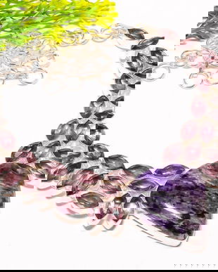 K0604 - Colier, charoit, ametist manmade, REZERVAT