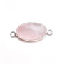 Conector  quartz roz pal in rama argintata
