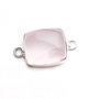Conector  quartz roz pal in rama argintata