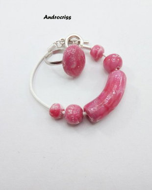 Pink,set bijuterii din lut polimeric
