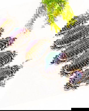 K0613 - Bratara, titanium shell, aliaj metalic placat cu argint, argintiu antichizat, 18-20cm