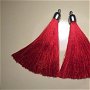 Ciucuri (7cm) mătase, roșii, cu capacele argintii