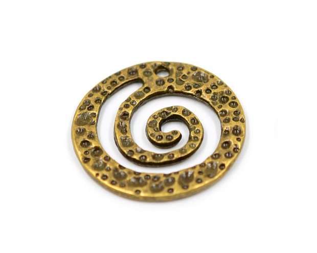 Pandantiv/ Charm spirala/vortex bronz aspect lovitura de ciocan, CP292